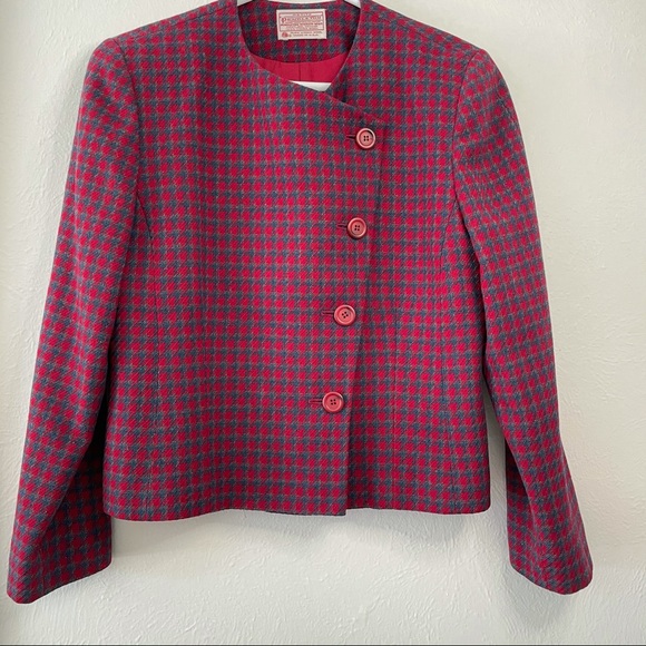Vintage Pendleton red wool skirt suit set - Picture 3 of 12